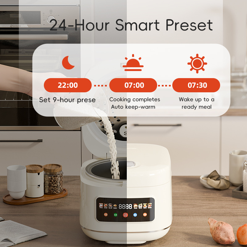 Reiskocher Cross-Border 5L Großes Fassungsvermögen Haushalts-Smart-Touchscreen Reservierung Multifunktions-Reiskocher_voghion.com