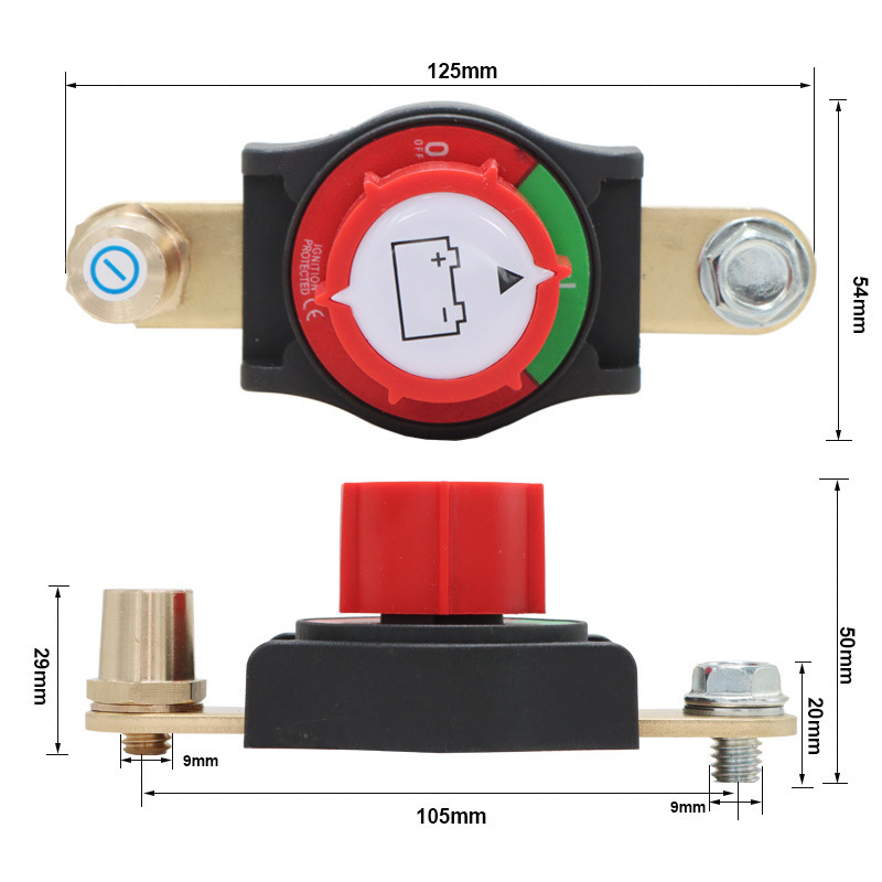 Power Cut-Off Main Switch, Power-Off Switch, Hexagonal Knob, Car Modification Extension Accessories, Power Battery Switch