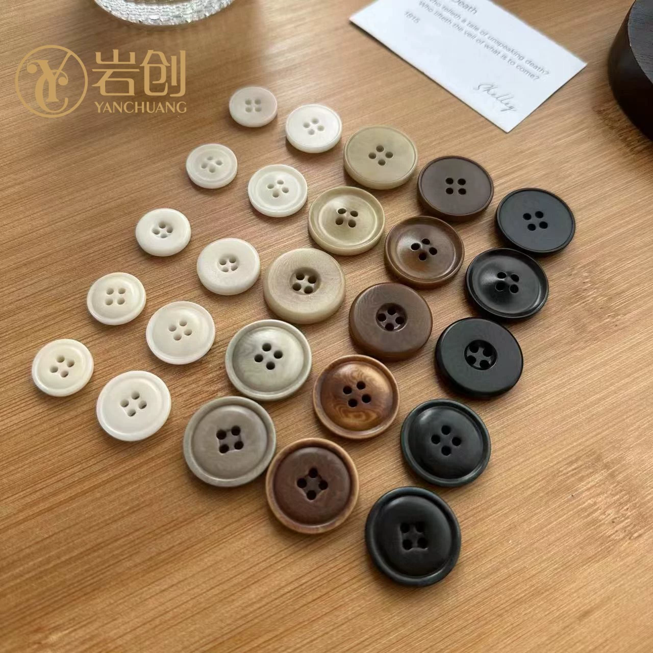 Natural fruit buttons, high-end suit buttons, coats, windbreakers, four-eye high-end buttons, environmentally friendly round buttons