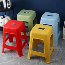 塑料凳子客厅家用方凳防滑可叠加高脚凳轻奢透气网红椅子工厂批发
