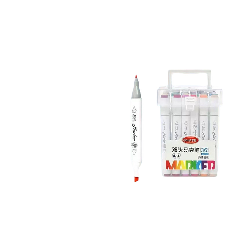 両頭マーカーペン509 学生用絵画落書き油性三角棒アニメカラー文具用品卸売|undefined