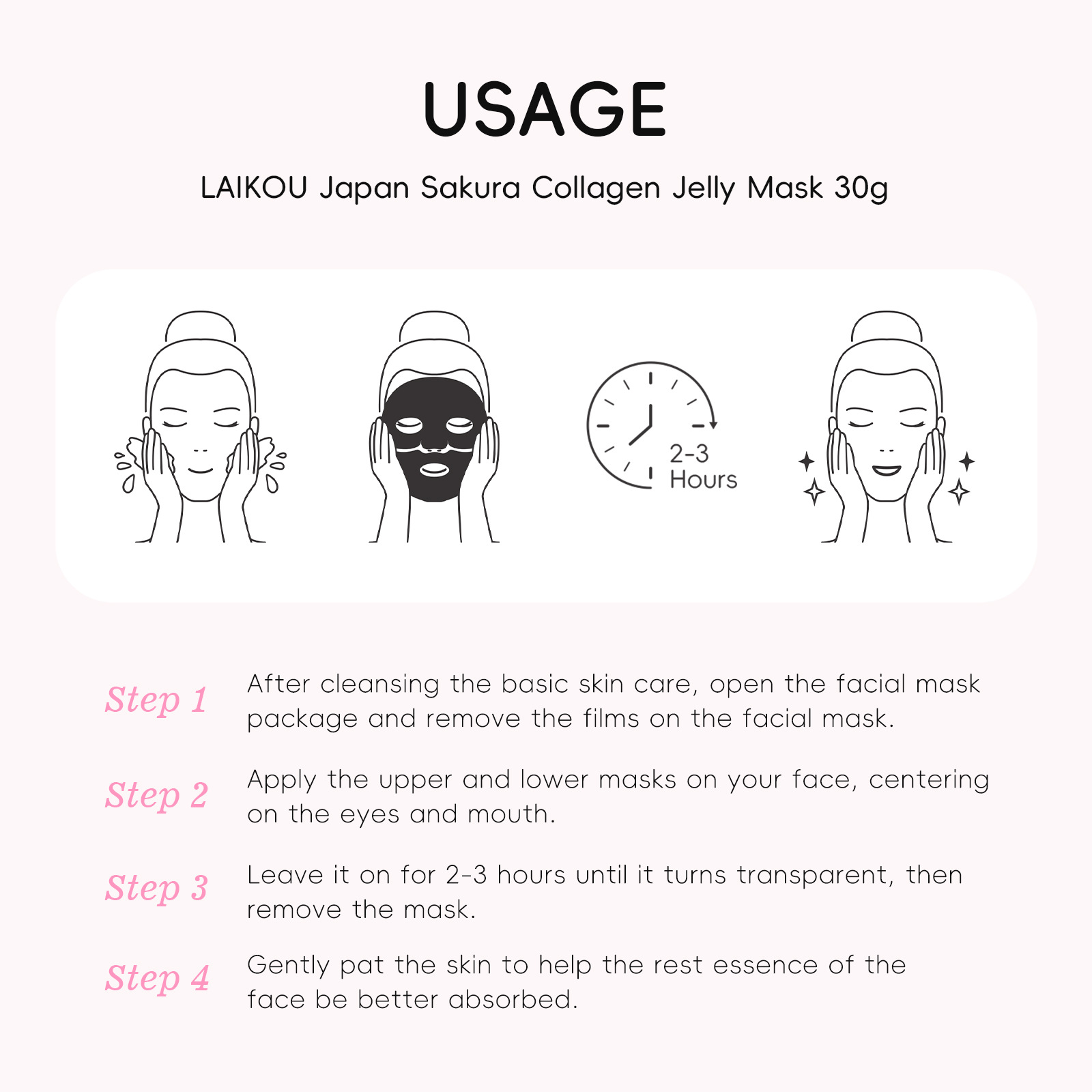 Cross-border new product Laikou Cherry Blossom Collagen Jelly Mask 30g Hydrating, Moisturizing and nourishing, one-piece consignment from the manufacturer undefined