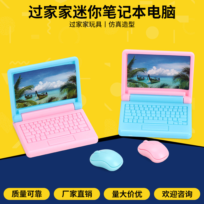 Miniature Cartoon Laptop Model Children's Pretend Play Toy Dollhouse Scene Decoration Props Miniature Cartoon Laptop Model Children's Pretend Play Toy Dollhouse Scene Decoration Props