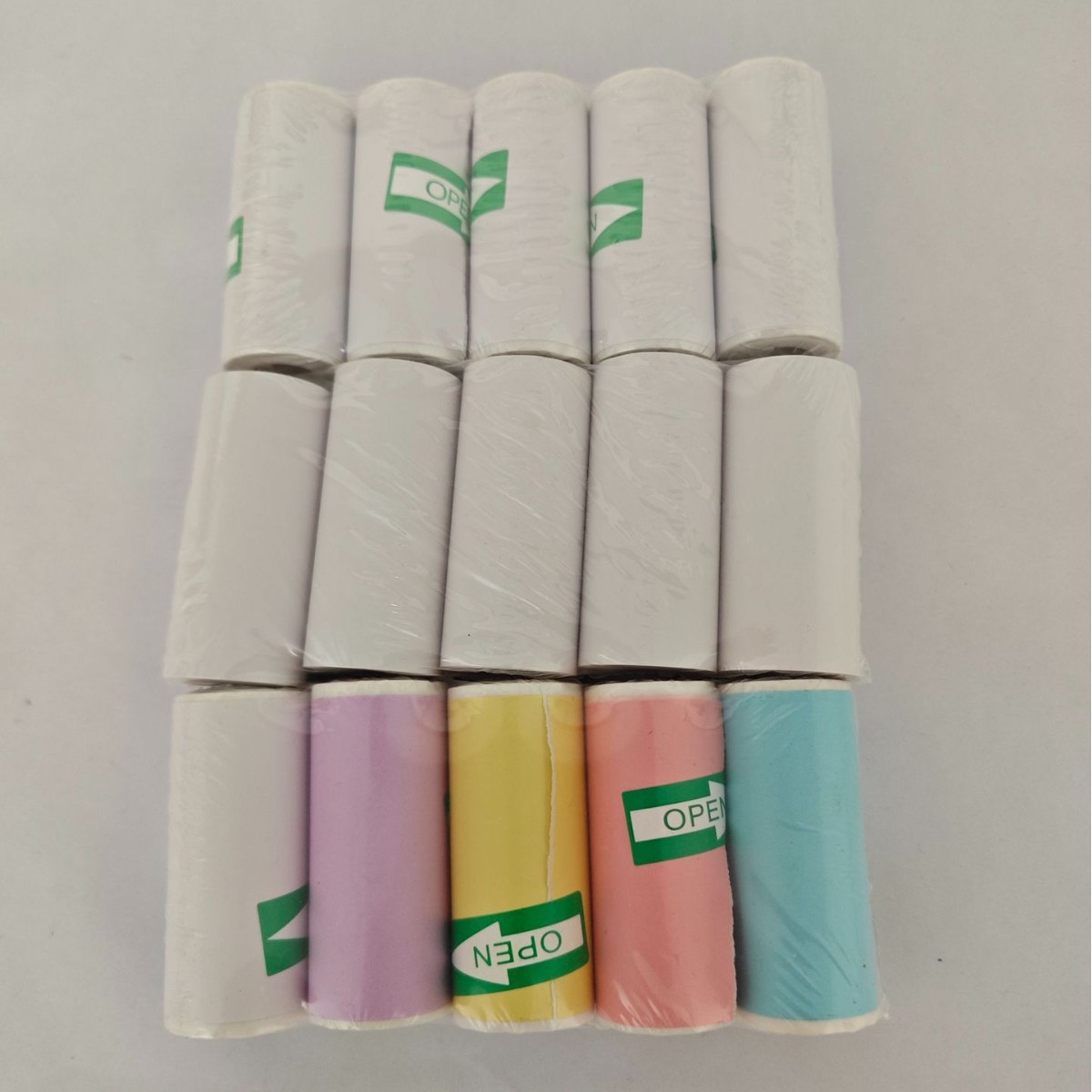 Mini impresora de papel térmico 57*25mm, etiqueta autoadhesiva, papel colorido, papel para recibos de caja registradora, papel para imprimir etiquetas