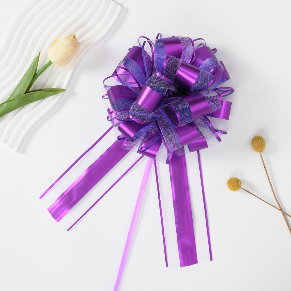 Nuevo 70 nieve mate ajustable bola de flores de Navidad embalaje de regalos de color esférico de color metálico dibujo cinta 7 pulgadas