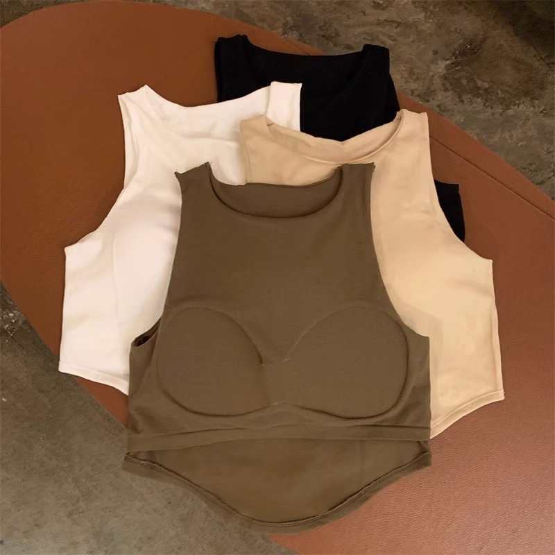 Sexy summer crooked base short tank top sleevless
