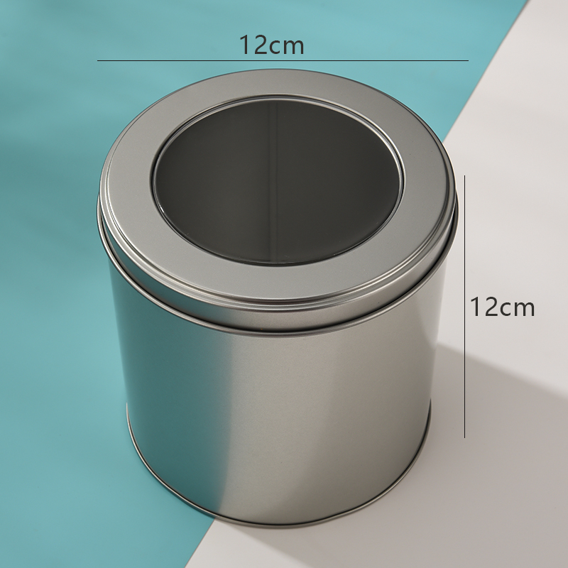 Caja de estaño esmerilado engrosado caja de almacenamiento redonda creativa caja de azúcar empaquetada con caja de hierro pequeña lata de metal