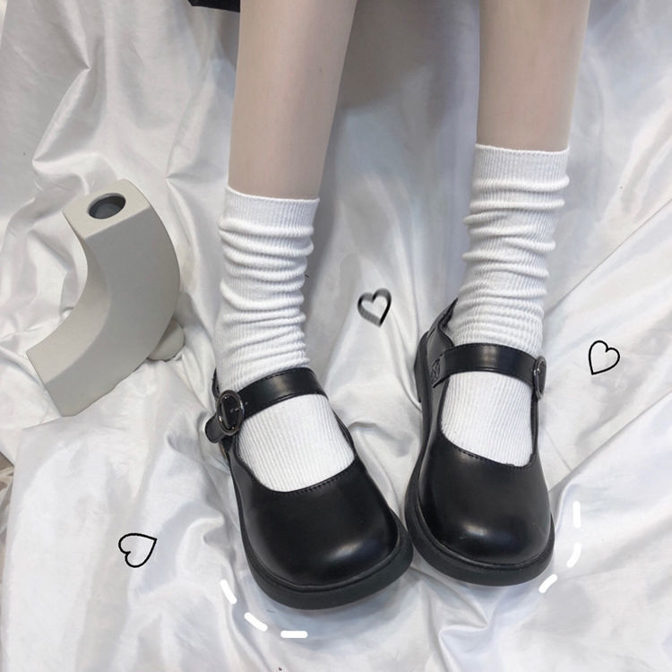 Soft Girl Cute Small Leather Shoes Japanese Style Round-toed Female Student All-match Doll Shoes Flat College Style JK Shoes Uniform Shoes