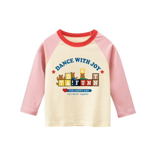 2024 spring children's clothing long-sleeved T-shirt new product wholesale Korean version of cartoon tops and bottoming shirts for children and middle-aged children on behalf of