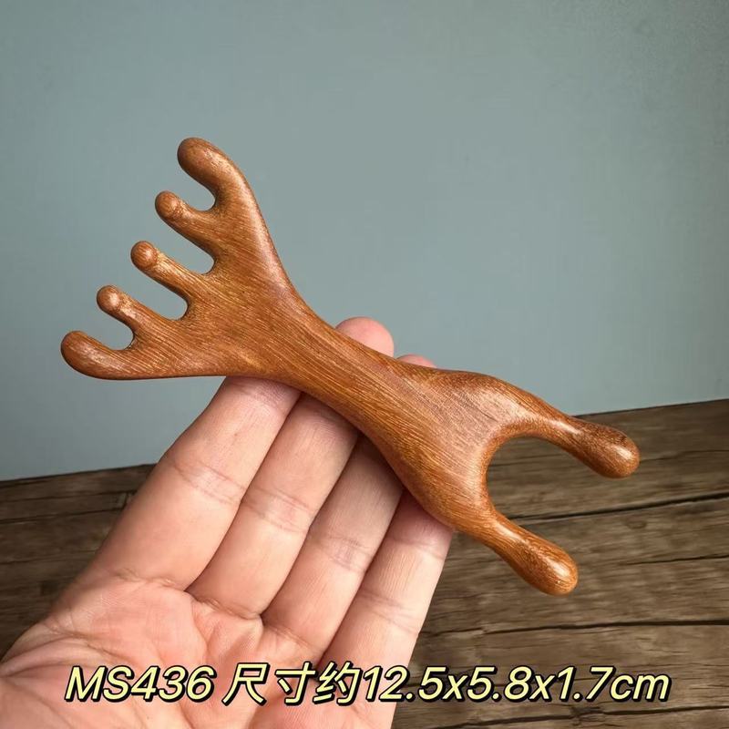 鹿角经络梳头部按摩器眼周按摩梳抓头疗按摩爪挠头神器点穴拨筋棒|undefined