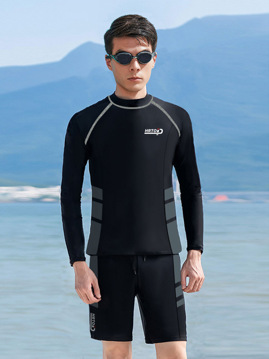 Huurun coreano traje de buceo de manga larga de las mujeres traje de baño deportivo conservador pareja surf traje de los hombres traje de medusas