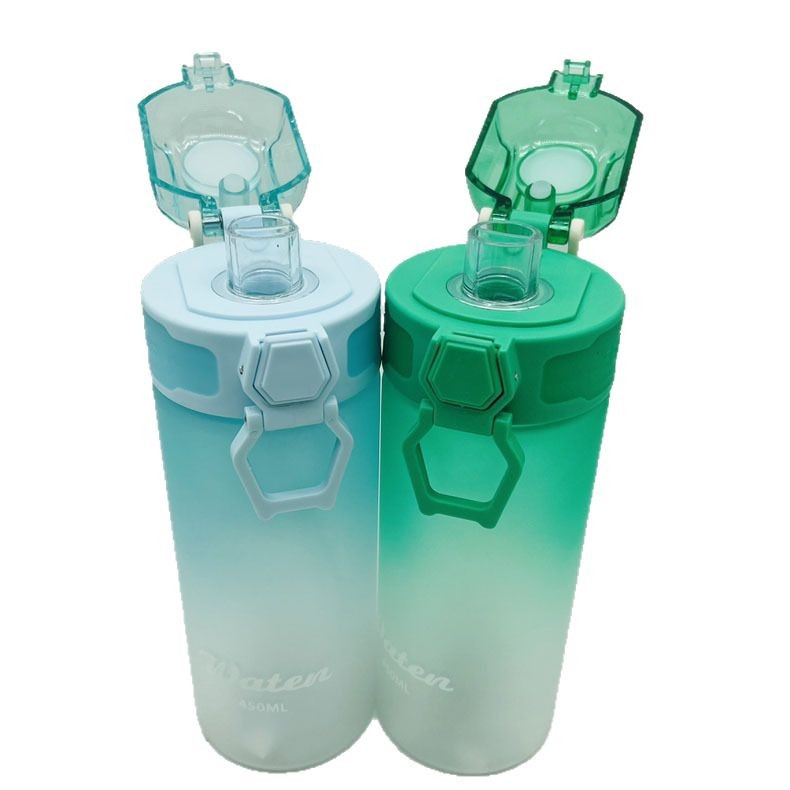 Chengfeng taza de agua gradiente plástico deportes al aire libre esmerilado transfronterizo color gradiente hervidor de agua de gran capacidad portátil hervidor de agua de estudiantes