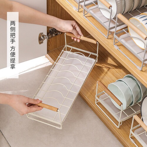 Bowl and Plate Storage Rack Kitchen Storage Shelf Freestanding No-Drill Drainage Bowl Plate Rack Home Countertop Bowl and Chopsticks Cabinet Shelf