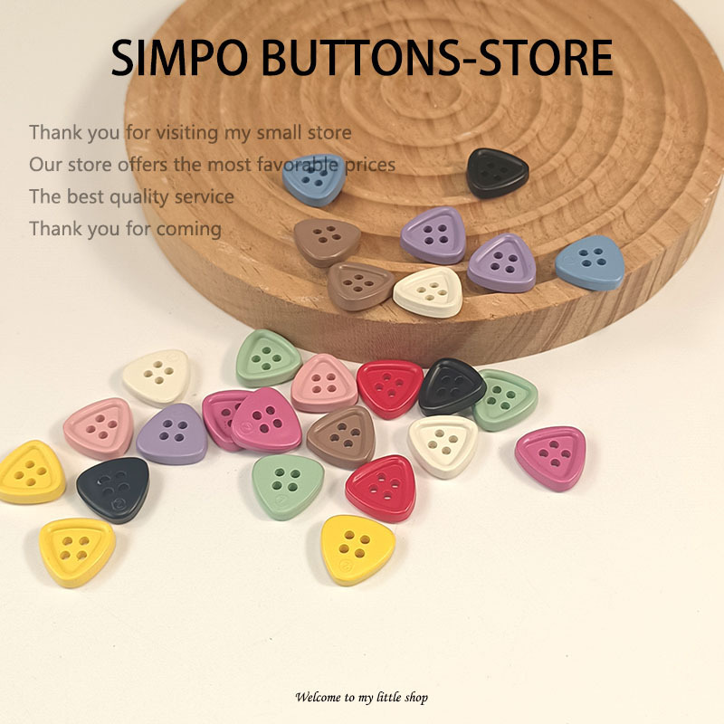 Four-Hole Triangular Colored Shirt Buttons Matte Children's Clothing Sweater Polo Shirt DIY Handmade Mini Buttons Wholesale