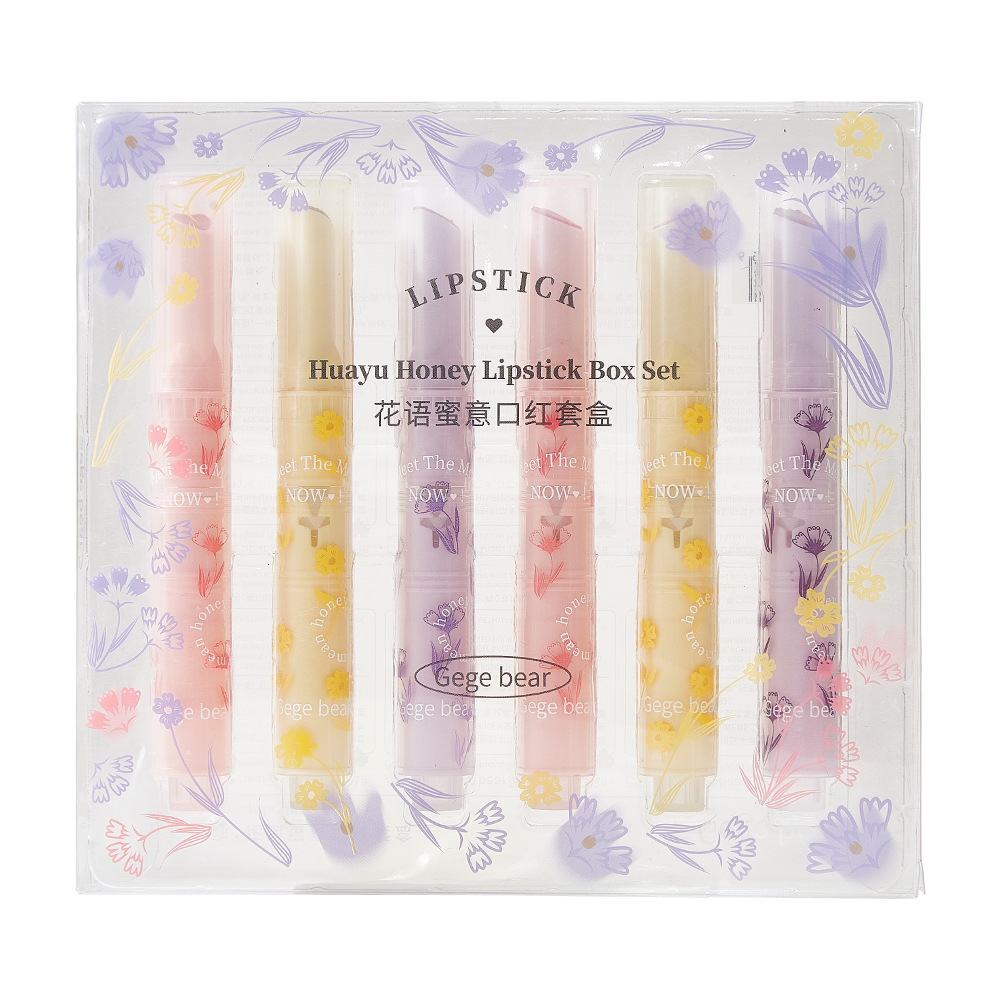 Gege bear flower honey lipstick box moisturizing mirror waterlight jelly blanqueador set de labios de niña