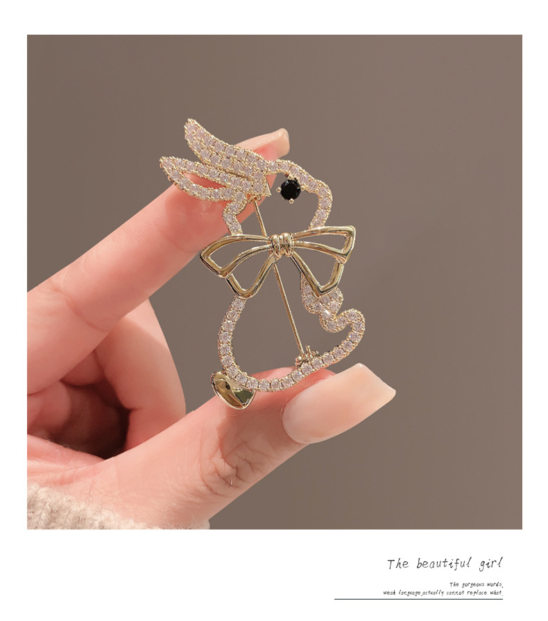 10g Weight Simple Style Pin Animal Alloy Inlay Rhinestones Women'S Brooches