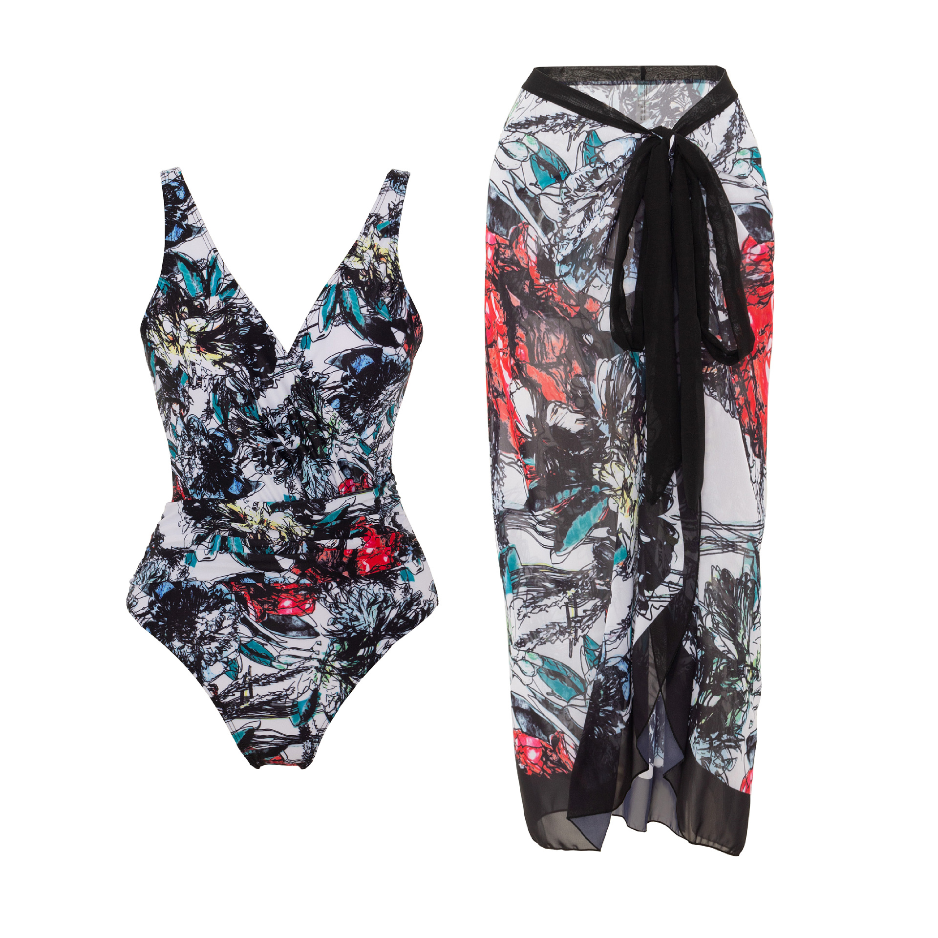 Y107 Black Flower Set