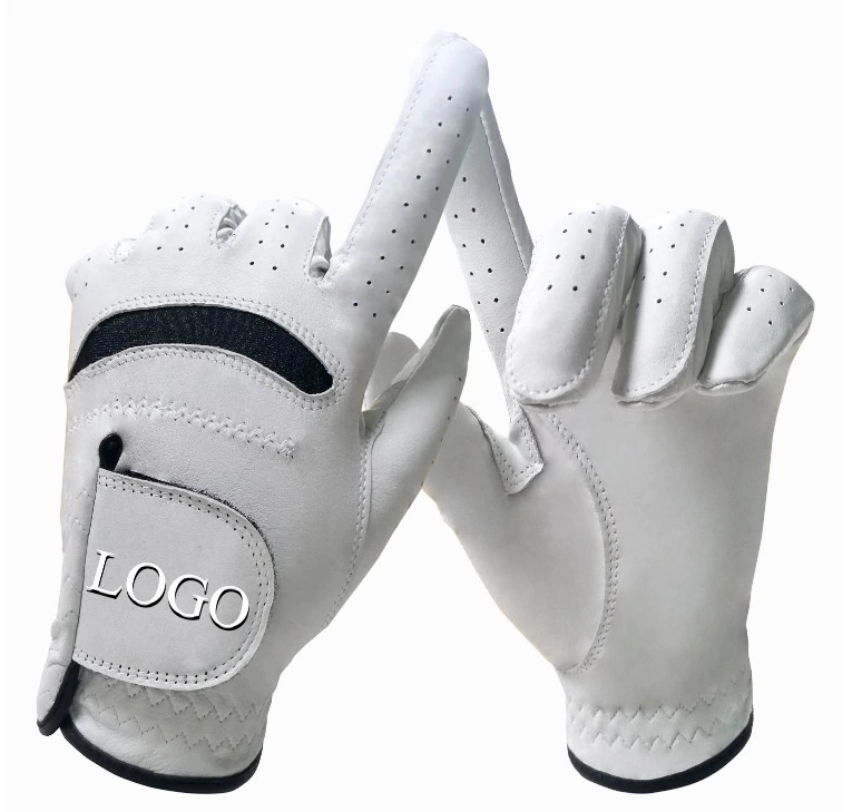 Популярные белые овчины кожа мягкие перчатки для гольфа удобные и дышащие