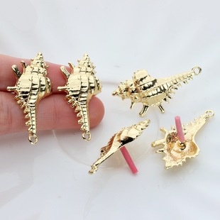 European and American exaggerated alloy conch-shaped ear pin diy handmade earrings ear studs jewelry material alloy accessories