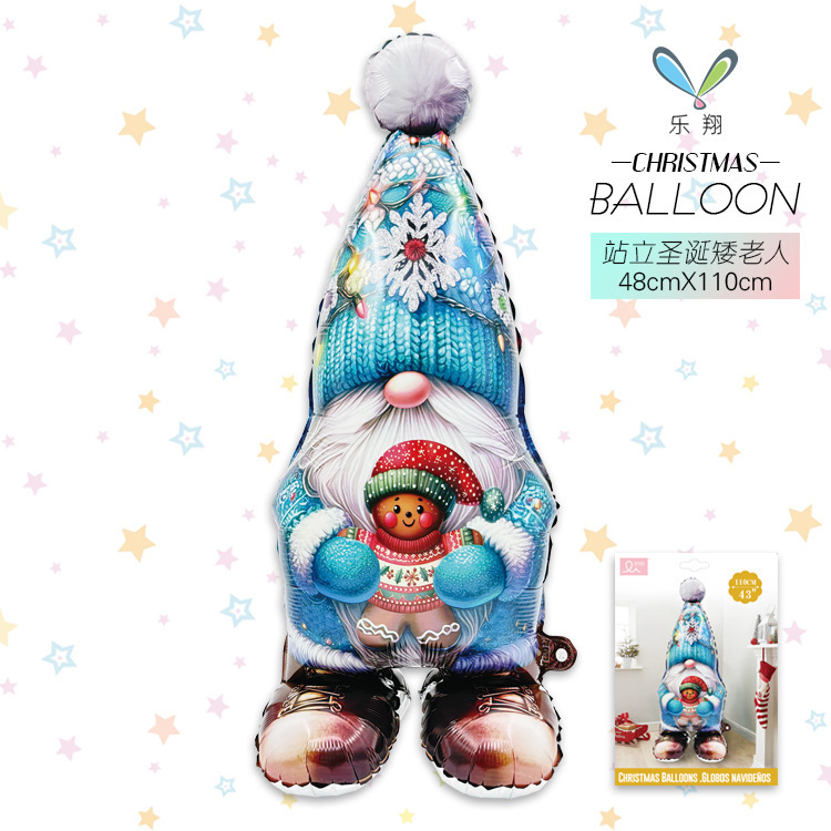 MECRLA 新款站立大号圣诞节铝膜气球 CHRISTMAS蘑菇屋胡桃兵雪人|undefined
