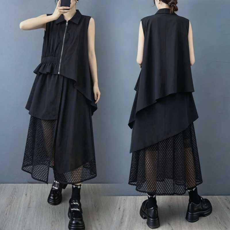 Summer design vest with zipper