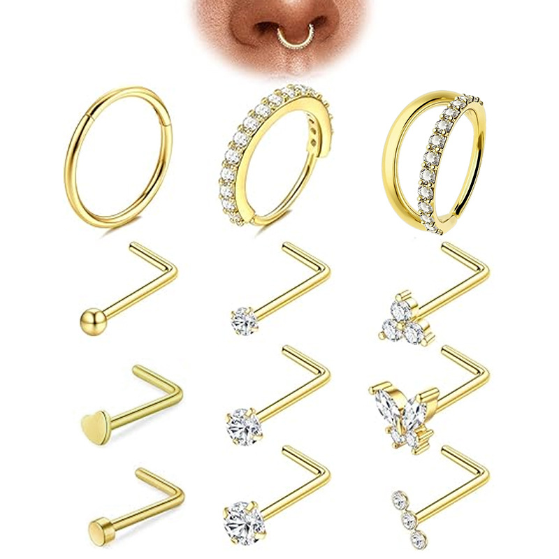 Silver pointed spike labret stud material detail