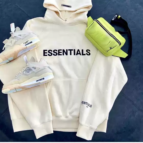 Cross-border ESSENTIALS chest couple hoodie three-dimensional silicone fleece-lined FOG men's and women's hooded sweater tide