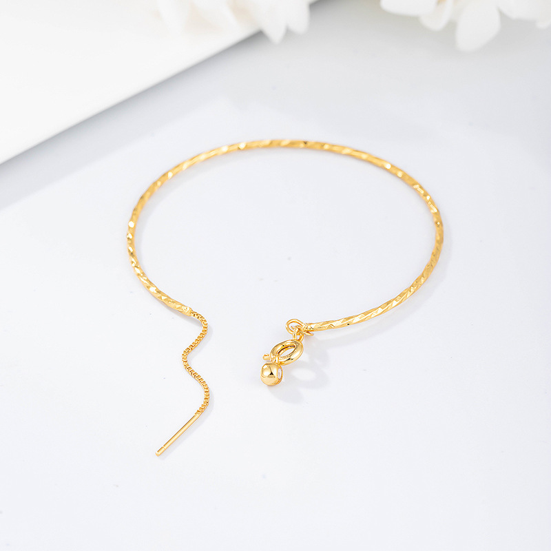 Wearable pequeño agujero del grano de la aguja de tipo pulsera de cuentas chapado en oro de 24K Pearl Road Pass pulsera de cuentas Universal DIY pulsera