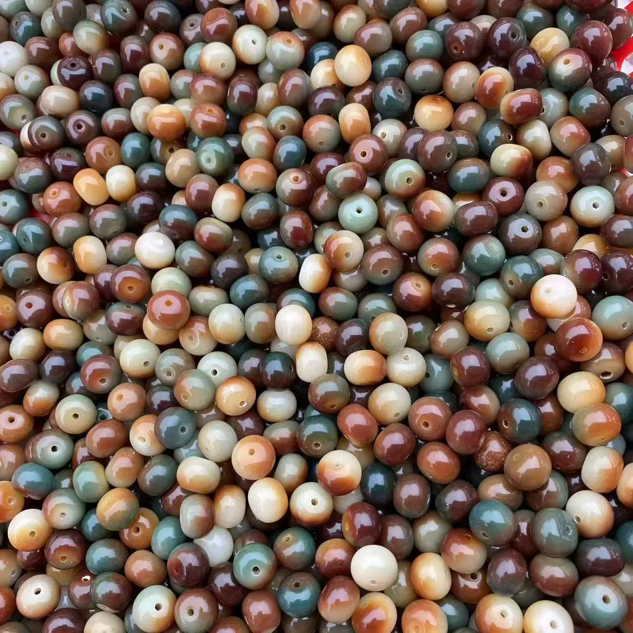 批发菩提根散珠飘花多宝敦煌小青柠花皮圆珠桶珠diy手串文玩佛珠