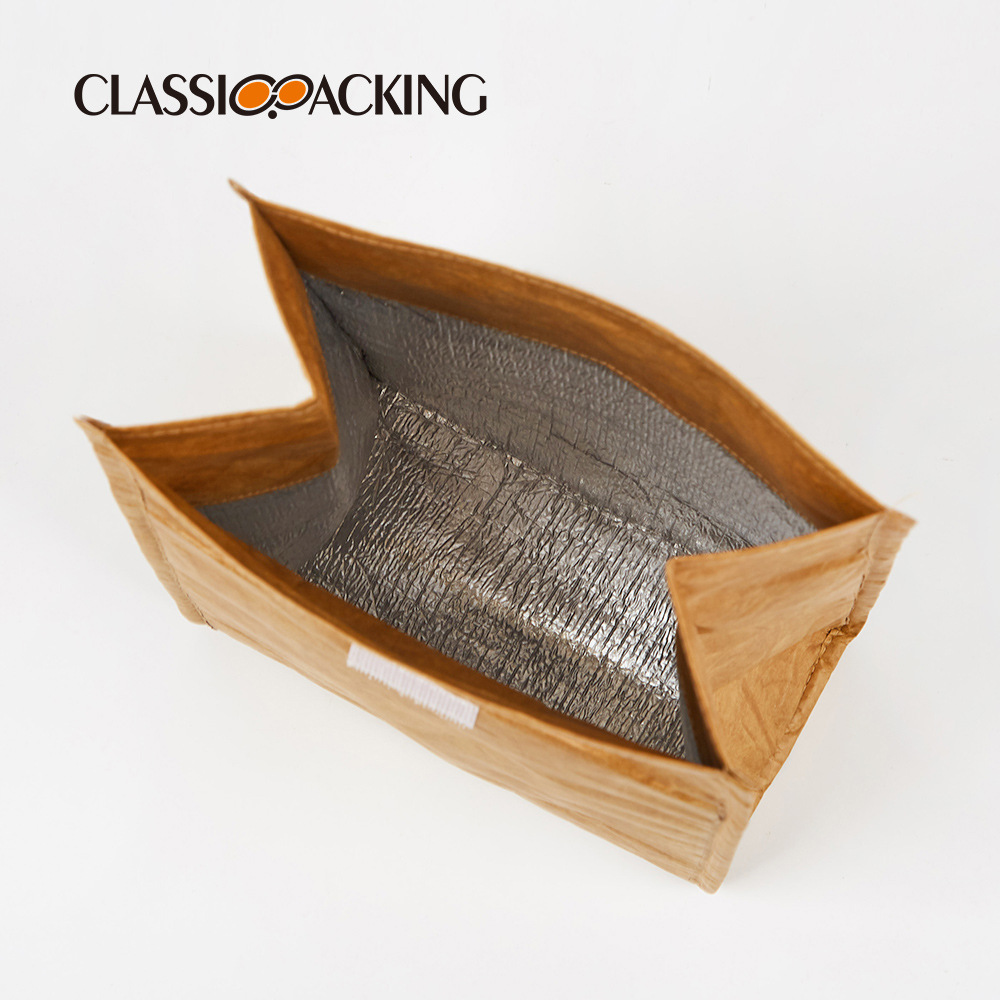 Fábrica al por mayor protección del medio ambiente DuPont material de papel sobre bolsa de papel de aluminio bolsa de almuerzo interior bolsa portátil de conservación de alimentos