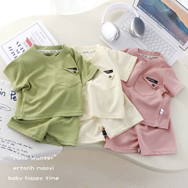 童家居服套装;童套装;普通外套