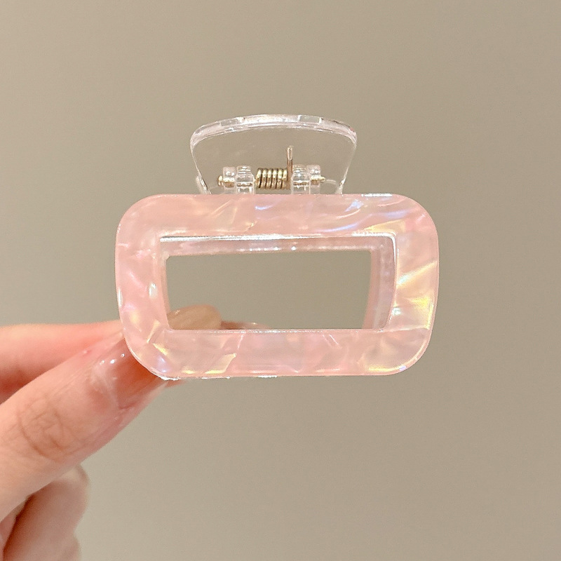 Clip de cabello cuadrado coreano nuevo clip de captura de color fantasía temperamento de tamaño medio clip de cabello de cola de caballo para mujeres agarrar un pequeño clip fresco