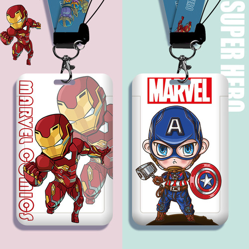 Student card holder with lanyard work pass meal card factory card holder hanging chest campus card ID holder cartoon wholesale