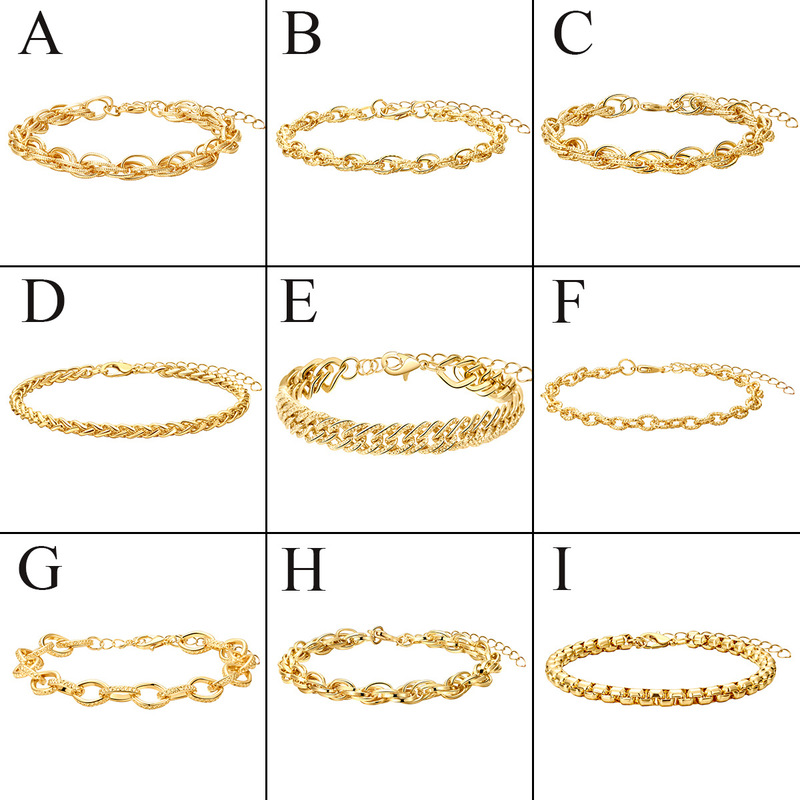 Cross-Border Wholesale Simple and Elegant Ladylike Paperclip-Shaped Chain Handmade Single-Layer Bracelet Trendy and Unique Wristband