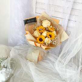 仿真向日葵满天星干花母亲节520香皂花网红送同学闺蜜拍照花束