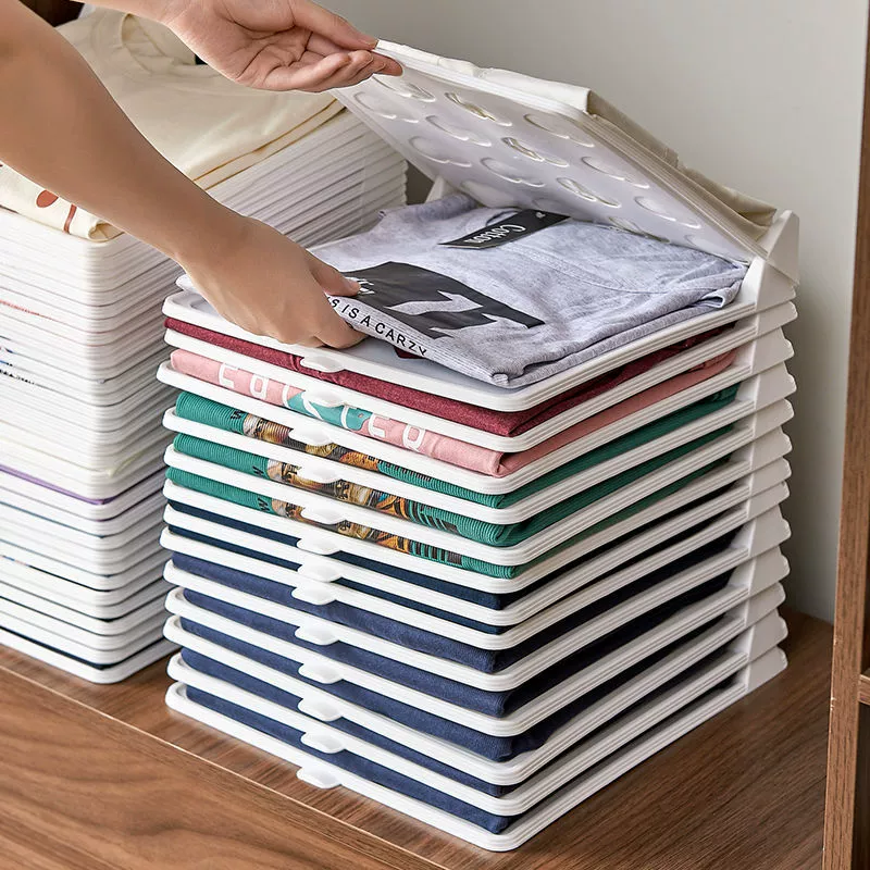 Складная доска для хранения брюк, 100 предметов, стеллаж для хранения одежды с короткими рукавами, простой складной органайзер для одежды.
