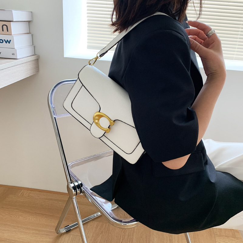 Bolsa de nicho de patrón de lichi de comercio exterior para mujer, color sólido, bolso cuadrado pequeño de todo fósforo simple, bolso de hombro diagonal de cercanías