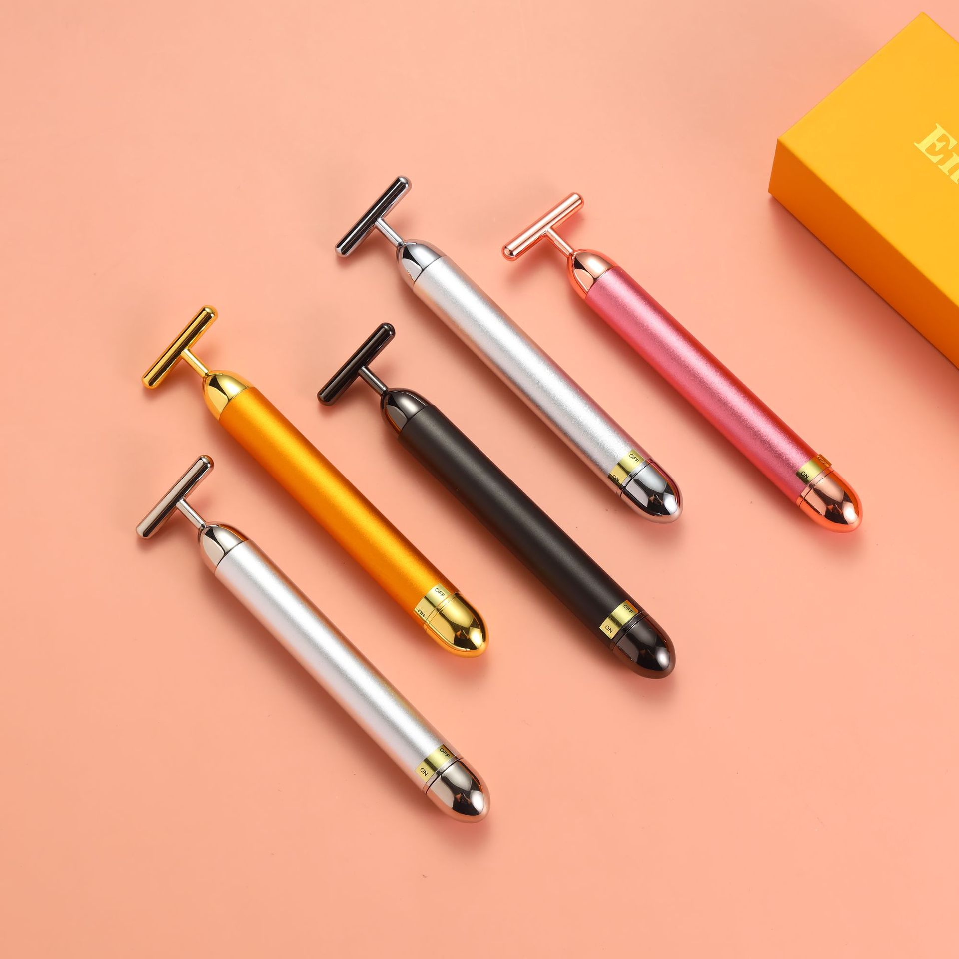 Palo de belleza 24k para rostro, masaje facial eléctrico T-Shape, herramienta de cuidado de ojos y rostro