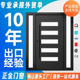 外贸防盗门防水隔音铸铝入户门智能锁铝合金进户大门偏轴门定制