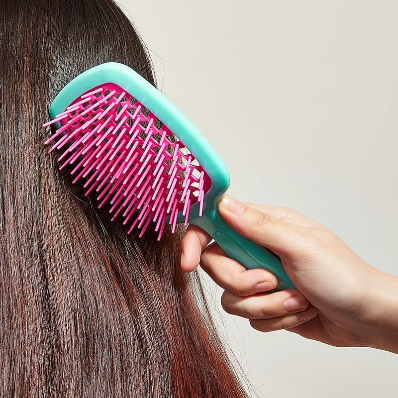 Paddle Massage Hair Brush, Grid Vent Detangler for Women, Colorful OPP/PVC Packed 8.7×5.7 cm