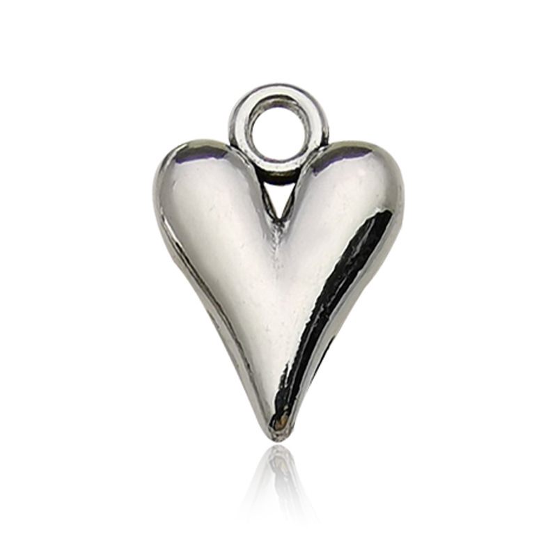 14099-plata antigua colgante en forma de corazón 11 × 16-1,7G