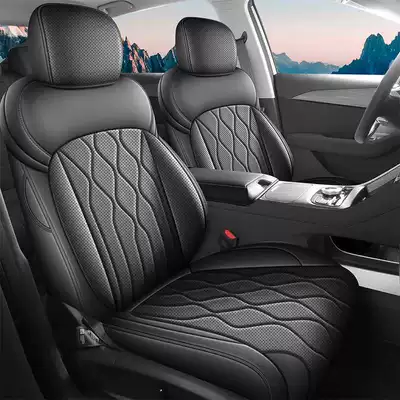 Modelə uyğun (Original) oturacaq örtükləri — full-coverage cushion leather seat covers - mysterious-black-standard-edition-note-the-model-year-front-row-fully-covered-rear-row-partially-covered