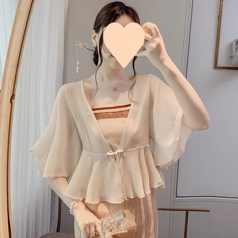 Новый китайский стиль элегантный темпераментный шифоновая рубашка