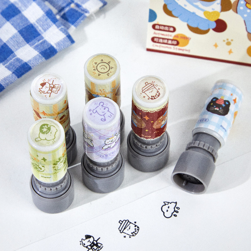 拾光手账印章 暖心守护星系列 光敏按压印章可爱卡通DIY打卡装饰