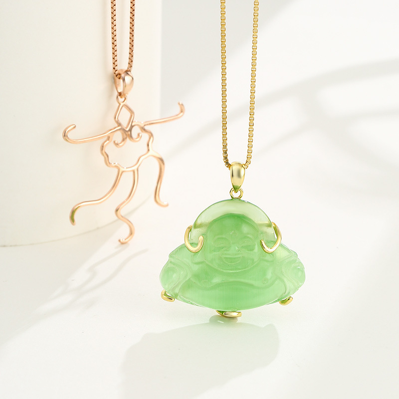 S925 colgante de plata titular vacío de los hombres y las mujeres irregular forma colgante titular vacío con incrustaciones de cera de abejas Jade Buda titular de plata