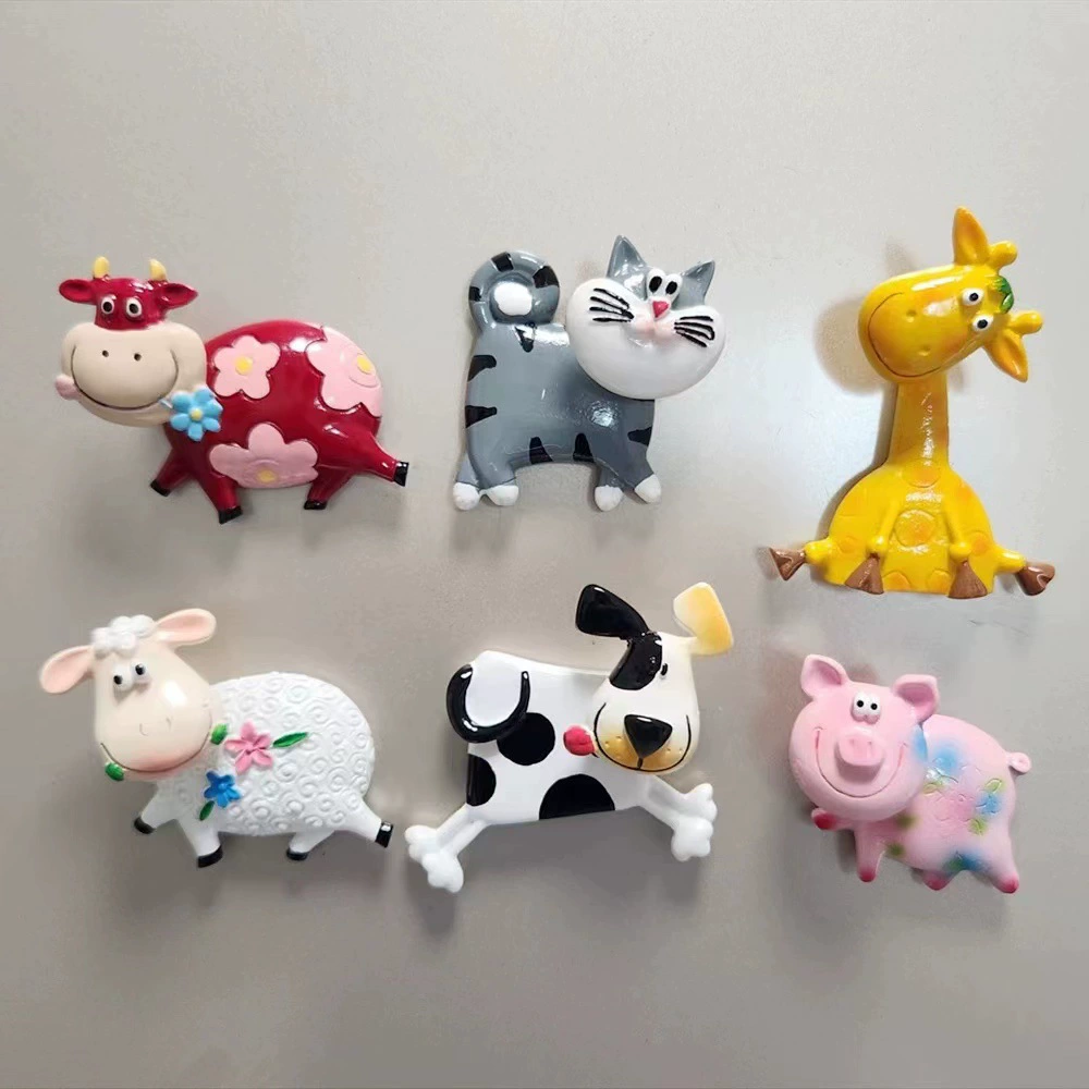 Корейская милая животное пружина качает головой сообщение плитка на холодильник мультфильм креативный магнит декоративный магнит на кухне