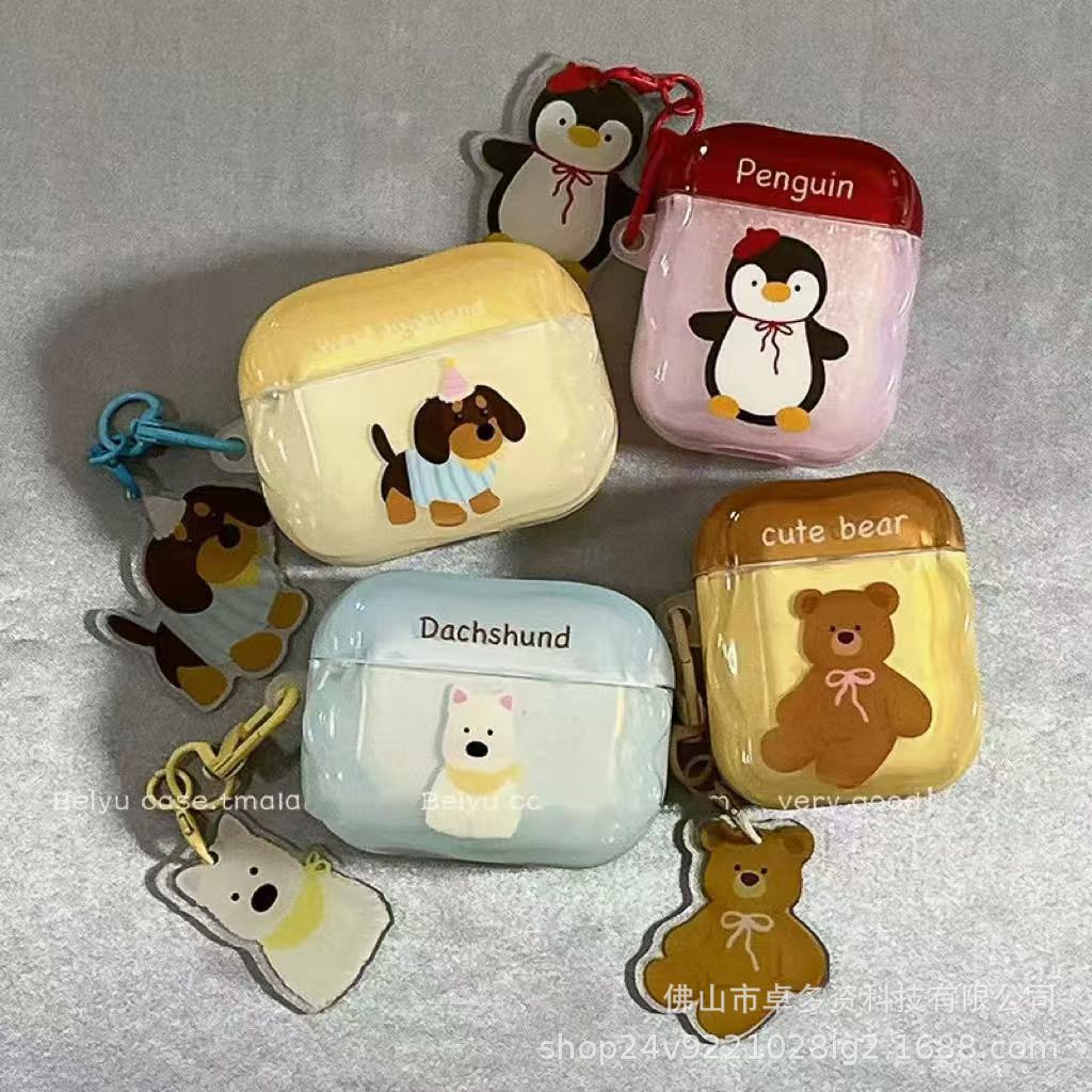 Cartoon Penguin Perro Apple auriculares AirPods 4 auriculares AirPods pro3 estuche