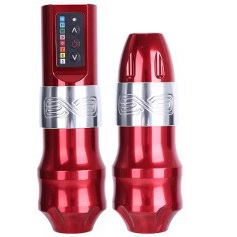Pluma de tatuaje inalámbrica Liqi Tattoo Dual Battery EXO con motor de copa hueca para tatuajes, corte y sombreado, transfronterizo.