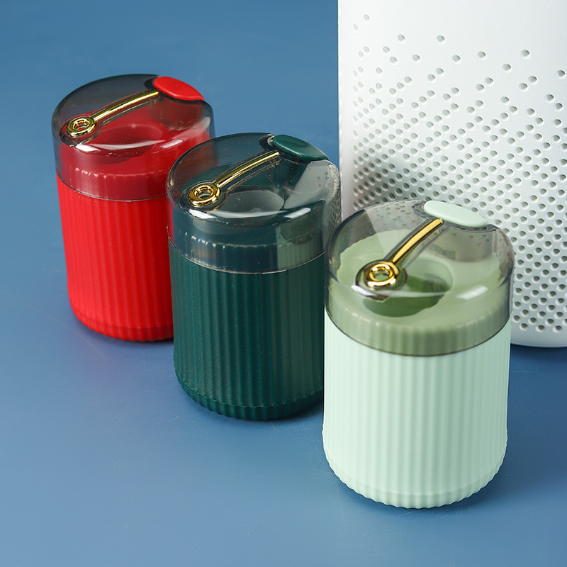 Luz creativa caja de palillo de dientes de lujo automático pop-up titular de palillo de dientes tipo de prensa automática botella palillo de dientes del hogar tarro