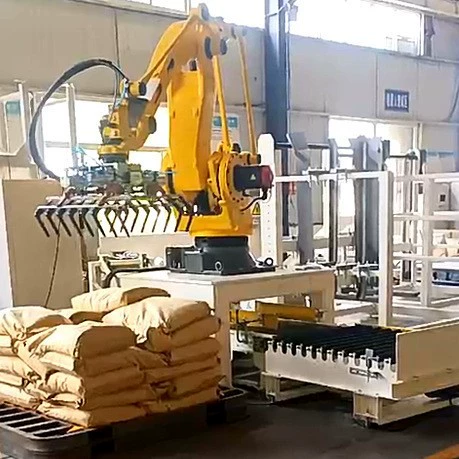 Робот для паллетирования мешков с мукой 25 кг, робот для фасовки и паллетирования мешков